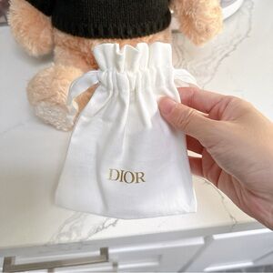 Dior White Drawstring Pouch